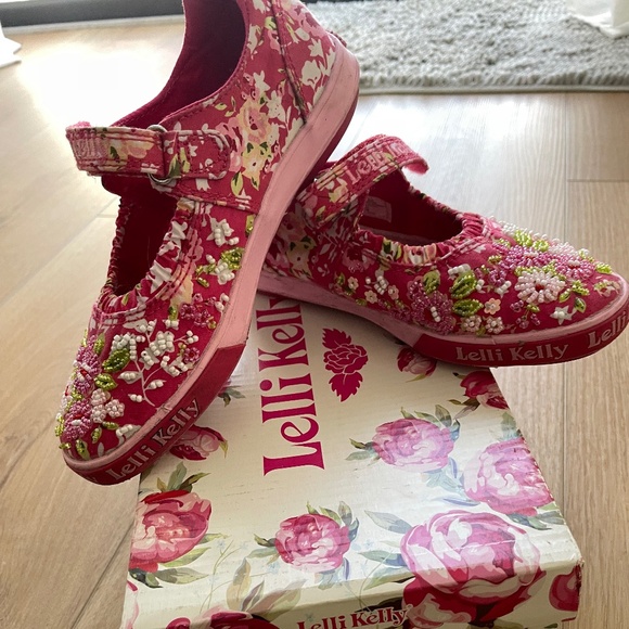 Girls Lelli Kelly Spring Mary Jane Pink/Red 4132 US 1 - Picture 1 of 4